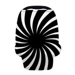 Black And White Vortex Swirl Print Baby Seat Cover