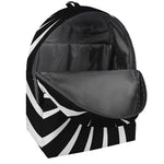 Black And White Vortex Swirl Print Backpack