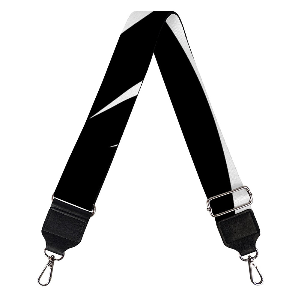 Black And White Vortex Swirl Print Bag Strap