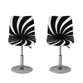 Black And White Vortex Swirl Print Bar Stool Covers