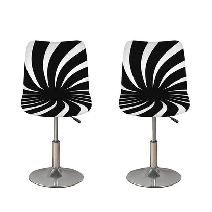 Black And White Vortex Swirl Print Bar Stool Covers