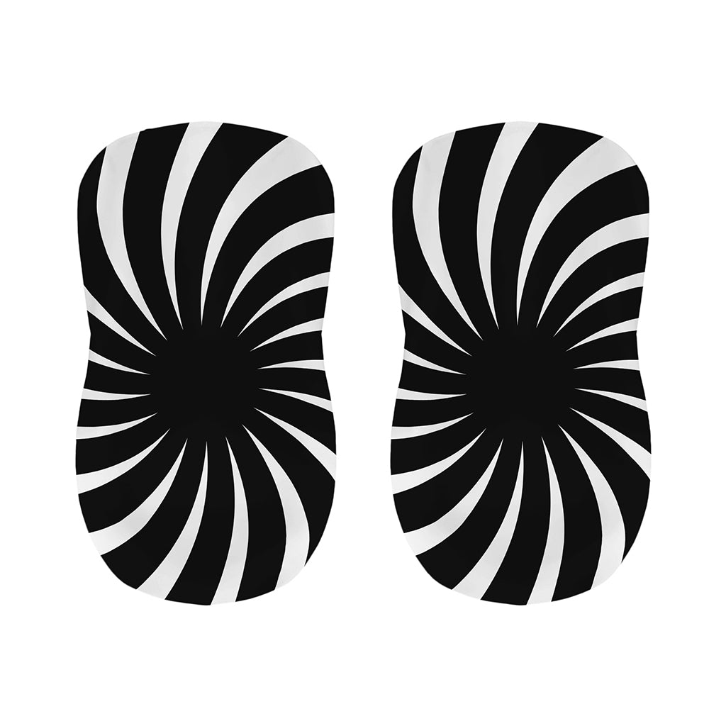 Black And White Vortex Swirl Print Bar Stool Covers