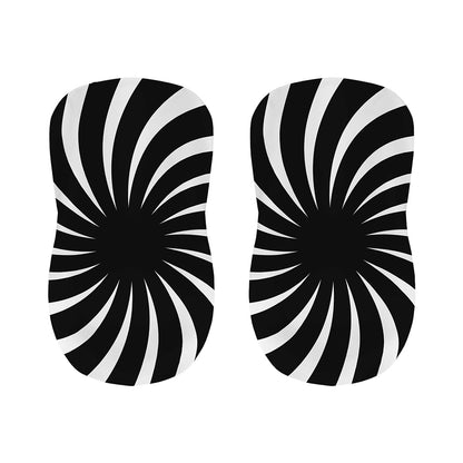 Black And White Vortex Swirl Print Bar Stool Covers
