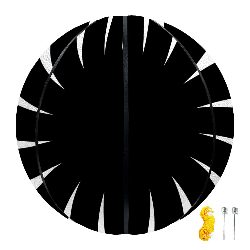 Black And White Vortex Swirl Print Basketball