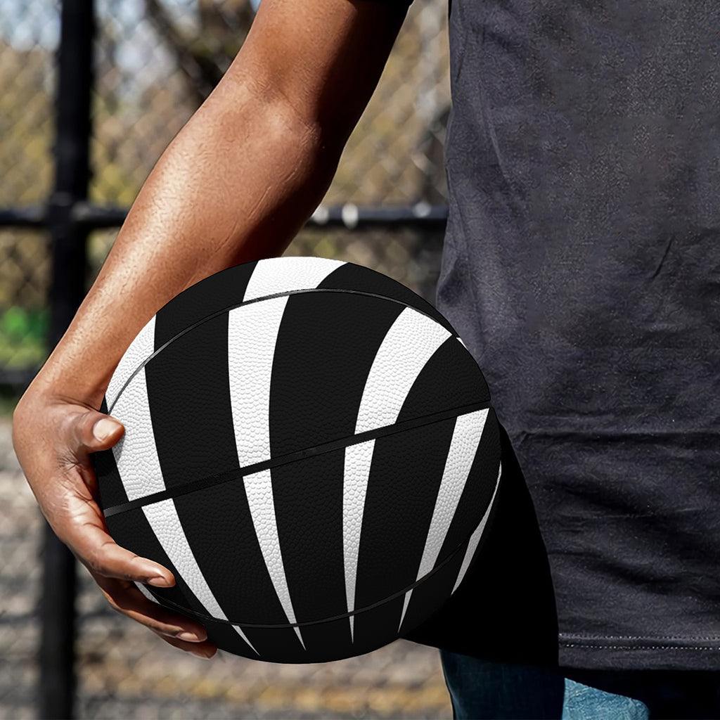 Black And White Vortex Swirl Print Basketball