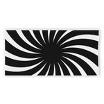 Black And White Vortex Swirl Print Beach Towel