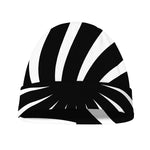 Black And White Vortex Swirl Print Beanie