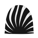 Black And White Vortex Swirl Print Beanie