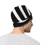 Black And White Vortex Swirl Print Beanie