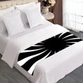 Black And White Vortex Swirl Print Bed Runner