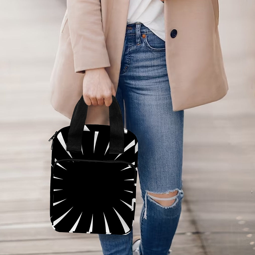 Black And White Vortex Swirl Print Bible Tote Bag