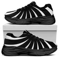 Black And White Vortex Swirl Print Black Chunky Shoes