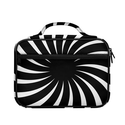 Black And White Vortex Swirl Print Briefcase Bible Bag