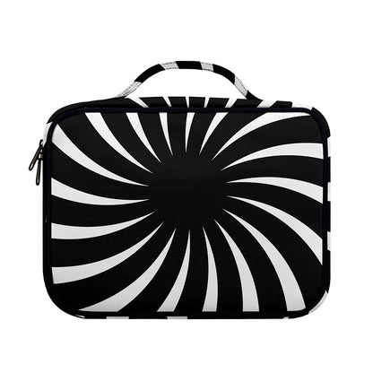 Black And White Vortex Swirl Print Briefcase Bible Bag