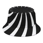 Black And White Vortex Swirl Print Bucket Hat
