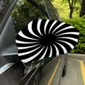 Black And White Vortex Swirl Print Car Side Mirror Covers