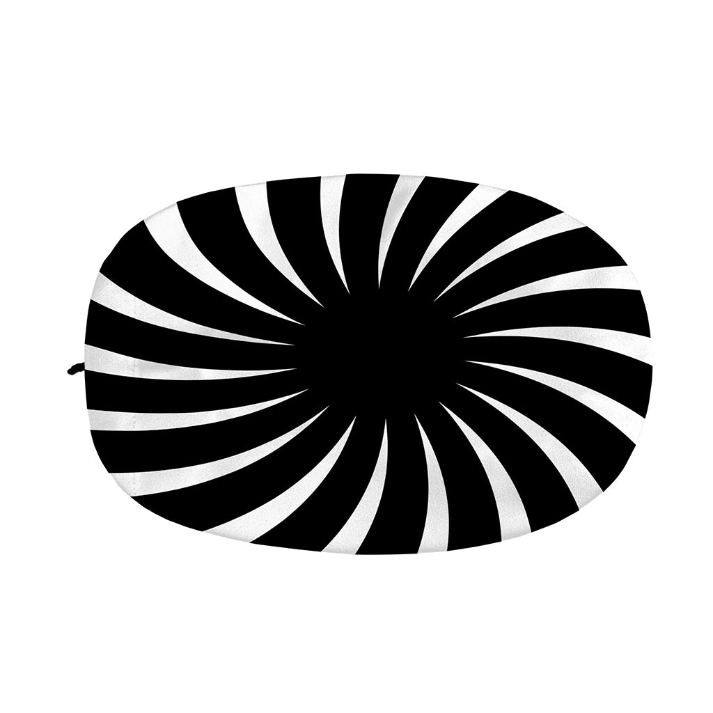 Black And White Vortex Swirl Print Car Side Mirror Covers