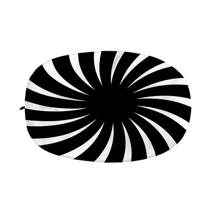 Black And White Vortex Swirl Print Car Side Mirror Covers
