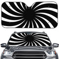Black And White Vortex Swirl Print Car Windshield Sun Shade
