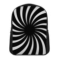 Black And White Vortex Swirl Print Casual Backpack