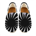 Black And White Vortex Swirl Print Casual Shoes