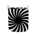 Black And White Vortex Swirl Print Collapsible Laundry Basket