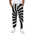 Black And White Vortex Swirl Print Cotton Sweatpants