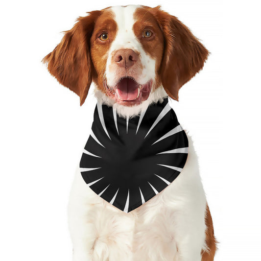 Black And White Vortex Swirl Print Dog Bandana