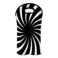 Black And White Vortex Swirl Print Double Neoprene Wine Tote