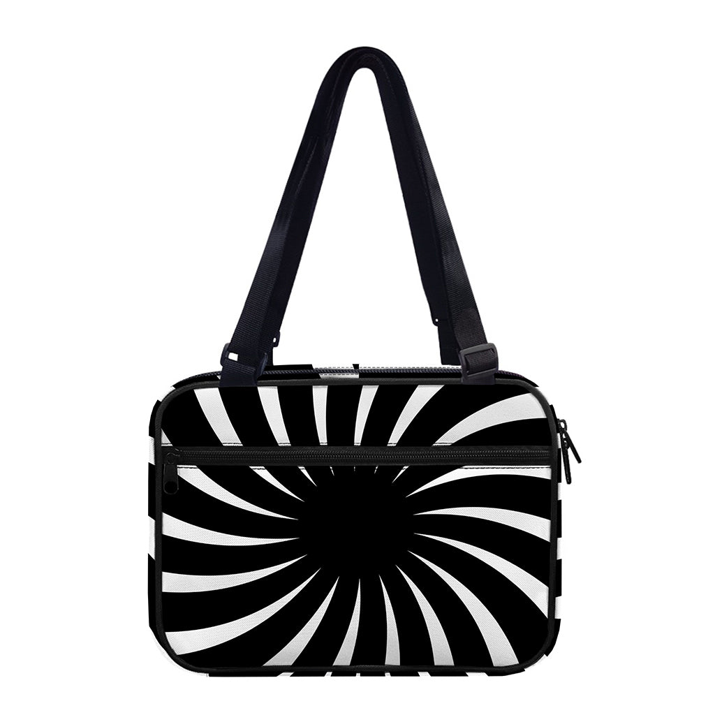Black And White Vortex Swirl Print Double Strap Bible Bag
