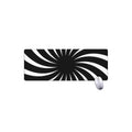 Black And White Vortex Swirl Print Extended Mouse Pad