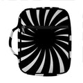 Black And White Vortex Swirl Print Front Pocket Bible Bag