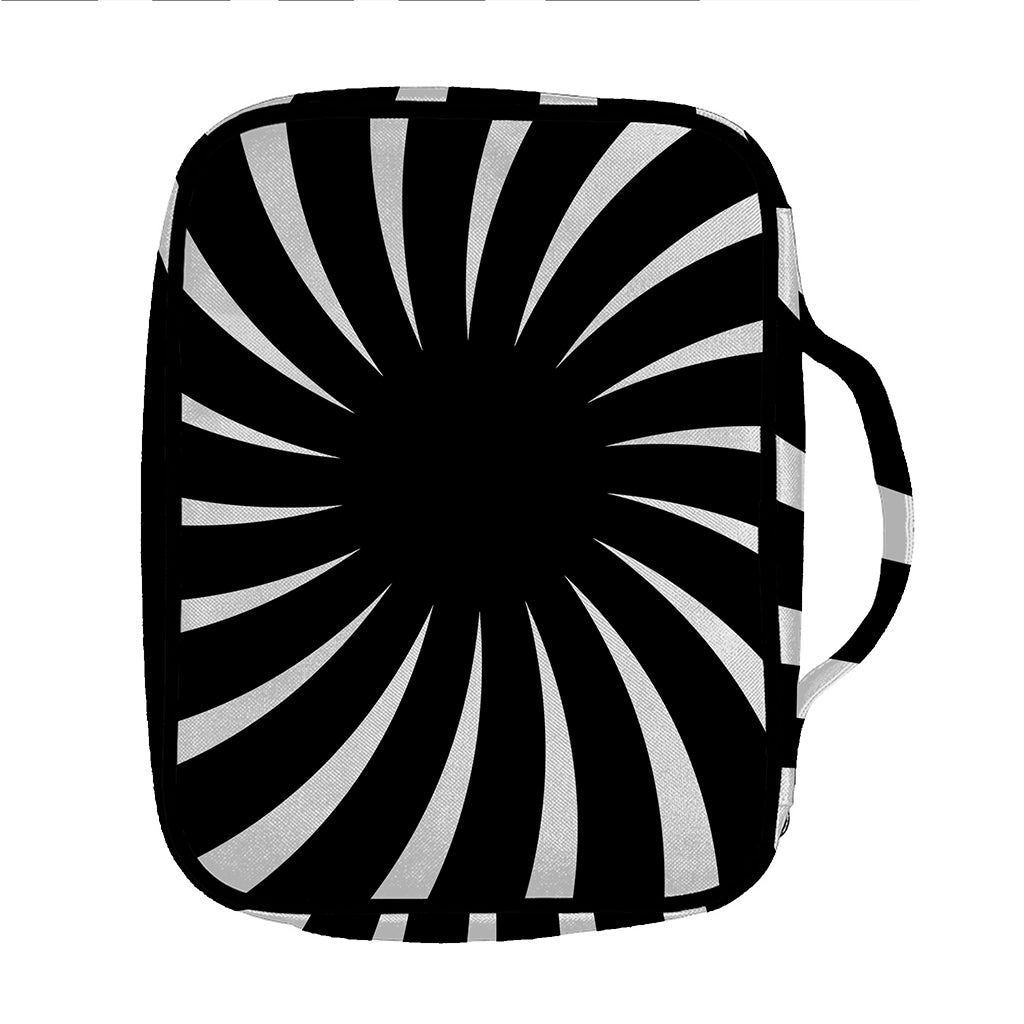 Black And White Vortex Swirl Print Front Pocket Bible Bag