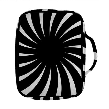 Black And White Vortex Swirl Print Front Pocket Bible Bag