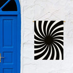 Black And White Vortex Swirl Print Garden Flag
