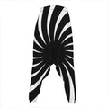 Black And White Vortex Swirl Print Hammer Pants