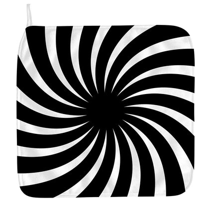 Black And White Vortex Swirl Print Hand Towel