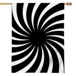Black And White Vortex Swirl Print House Flag