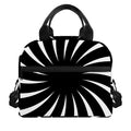 Black And White Vortex Swirl Print Insulated Lunch Bag