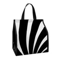 Black And White Vortex Swirl Print Insulated Lunch Tote