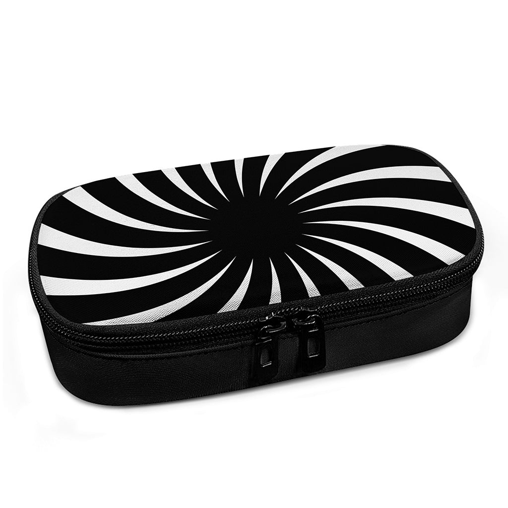 Black And White Vortex Swirl Print Insulin Cooler Travel Case