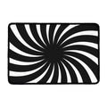 Black And White Vortex Swirl Print Kitchen Mat