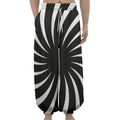 Black And White Vortex Swirl Print Lantern Pants