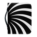 Black And White Vortex Swirl Print Leather Bible Cover