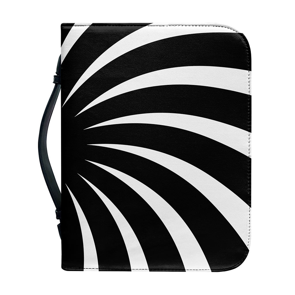 Black And White Vortex Swirl Print Leather Bible Cover