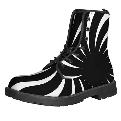Black And White Vortex Swirl Print Backpack