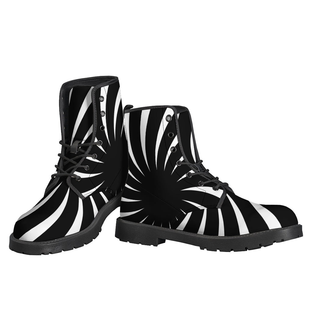 Black And White Vortex Swirl Print Backpack