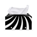 Black And White Vortex Swirl Print Leather Tissue Box Cover