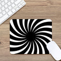 Black And White Vortex Swirl Print Mouse Pad