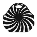 Black And White Vortex Swirl Print Neoprene Lunch Bag